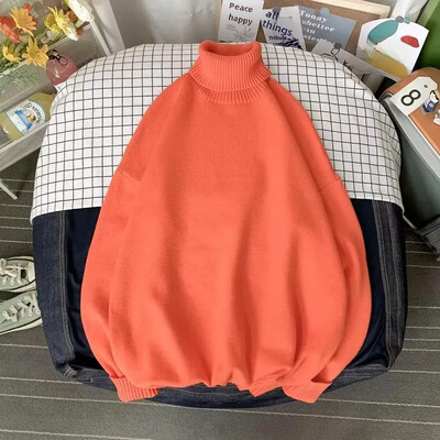 Φθινοπωρινό Πόλο Πόλο με λαιμόκοψη πουλόβερ Inner Lazy ανδρικό γυναικείο μονόχρωμο πλεκτό ευέλικτο ζεστό στρώμα βάσης Top casual σκηνή