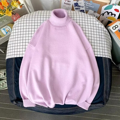 Φθινοπωρινό Πόλο Πόλο με λαιμόκοψη πουλόβερ Inner Lazy ανδρικό γυναικείο μονόχρωμο πλεκτό ευέλικτο ζεστό στρώμα βάσης Top casual σκηνή