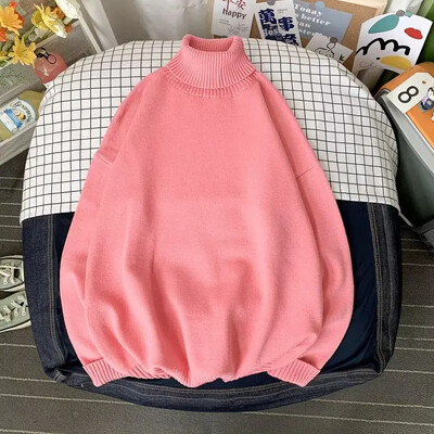 Φθινοπωρινό Πόλο Πόλο με λαιμόκοψη πουλόβερ Inner Lazy ανδρικό γυναικείο μονόχρωμο πλεκτό ευέλικτο ζεστό στρώμα βάσης Top casual σκηνή