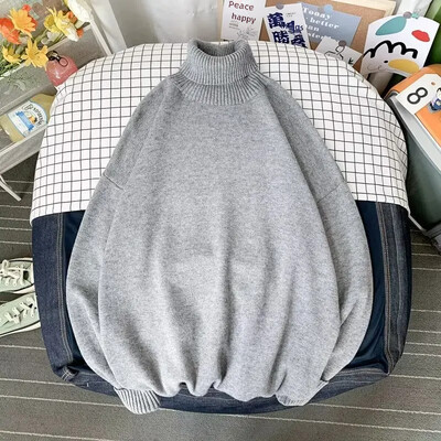 Φθινοπωρινό Πόλο Πόλο με λαιμόκοψη πουλόβερ Inner Lazy ανδρικό γυναικείο μονόχρωμο πλεκτό ευέλικτο ζεστό στρώμα βάσης Top casual σκηνή