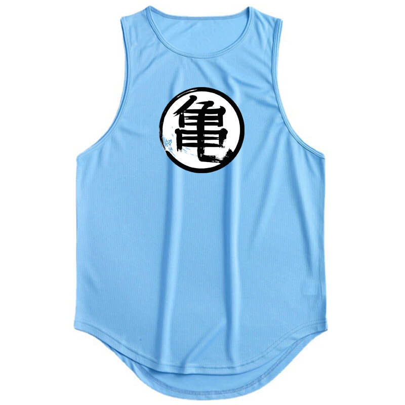 Jaapani Anime Turtle Script Prinditud meeste jõusaaliriided Fitness Vest kiiresti kuivav kulturismi tank Top Muscle varrukateta särk