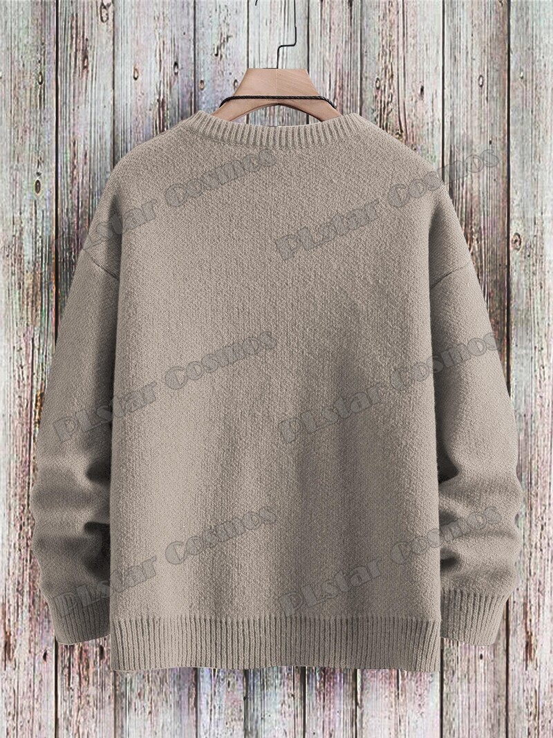 Cute Dog Art Line Pattern & Funny Hippo Art 3D Printed Ανδρικό Πλεκτό Πουλόβερ Χειμερινό Unisex Casual Πλεκτό Πουλόβερ Πουλόβερ ZZM96