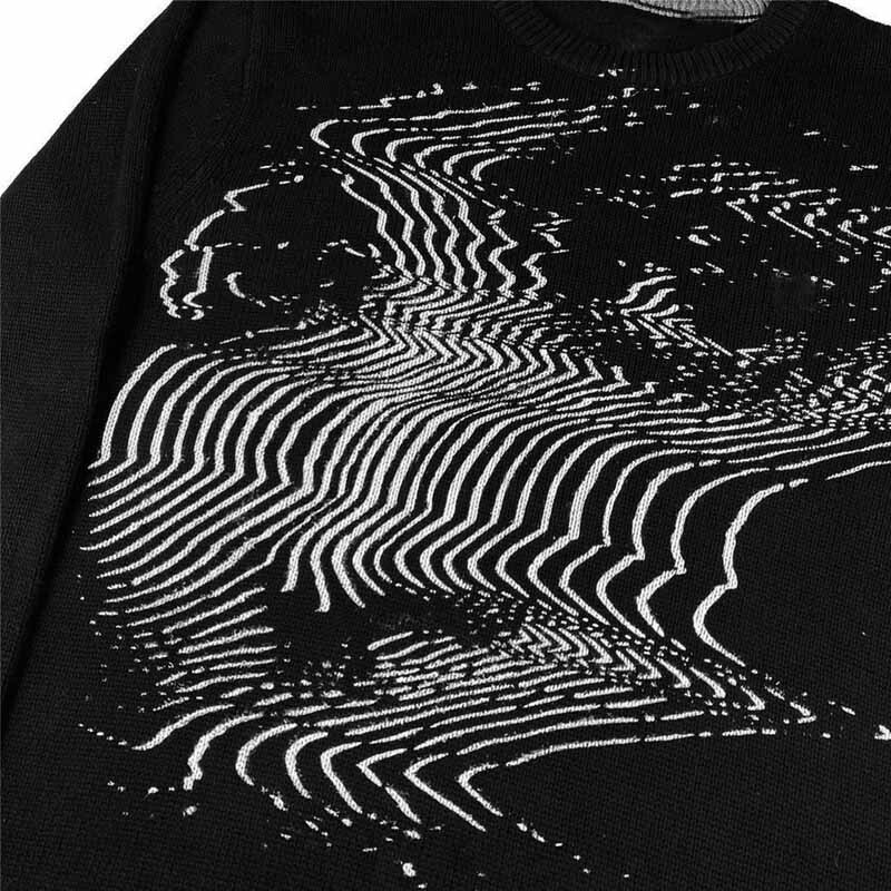 Meeste vintage kootud kampsun Sügis/talve Pullover Sviiter Y2K Harajuku Suur kampsun Trükitud Moe Esteetika BA