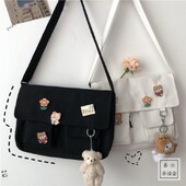 Японска платнена чанта за през рамо Harajuku, сладко ретро момиче, ученическа дамска чанта