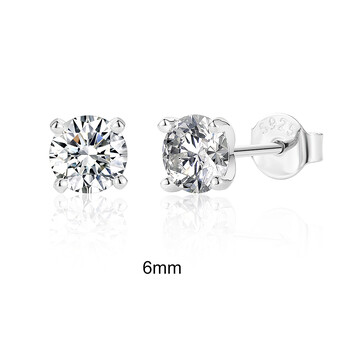 CANNER 0,5-1,2 Carat D Χρώμα Moissanite Ear Stud Σκουλαρίκια Γυναικεία Ασημένιο 925 Ασημένιο Σκουλαρίκι Piercing Εκλεκτά κοσμήματα