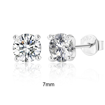 CANNER 0,5-1,2 Carat D Χρώμα Moissanite Ear Stud Σκουλαρίκια Γυναικεία Ασημένιο 925 Ασημένιο Σκουλαρίκι Piercing Εκλεκτά κοσμήματα