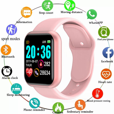 Ceas inteligent multifuncțional bărbați, femei, telefon conectat prin Bluetooth, muzică, fitness, brățară sport, monitorizare somn Y68, ceas inteligent D20