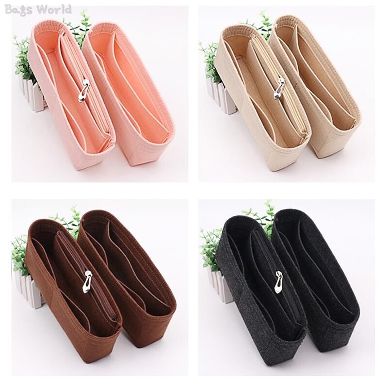 1PC organizator vrećice s umetkom od filca, organizatori šminke, podstava savršena za brendirane ženske torbice za baguette i kozmetičke torbice