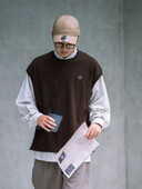 Πλεκτό πουλόβερ Ανδρικό Ιαπωνικό ρετρό αμάνικο ανδρικό γιλέκο γιλέκο μαύρο γραφικό κέντημα Casual Ένα ζεστό φτηνό Harajuku