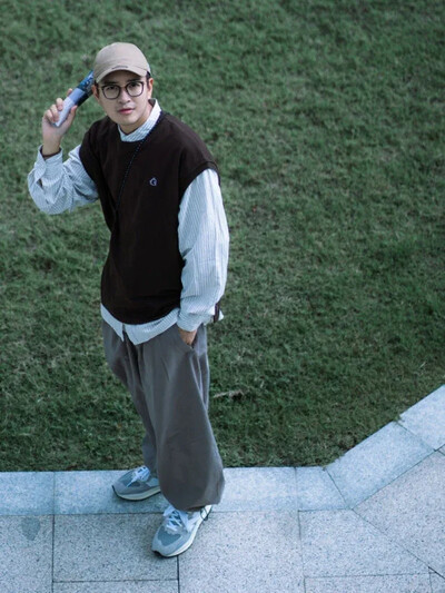 Πλεκτό πουλόβερ Ανδρικό Ιαπωνικό ρετρό αμάνικο ανδρικό γιλέκο γιλέκο μαύρο γραφικό κέντημα Casual Ένα ζεστό φτηνό Harajuku