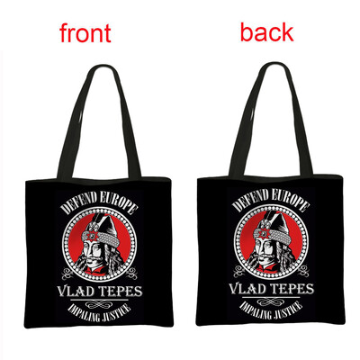 Чанти за през рамо Vampire VLAD TEPES Дамска чанта Gothic Bat Ghost Casual Totes Bag Многократна дамска чанта за пазаруване