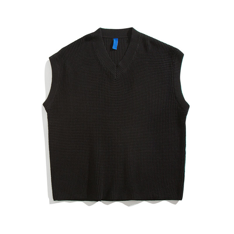 Ποιότητα πουλόβερ με λαιμόκοψη V με λαιμόκοψη αμάνικο πουλόβερ Κορεατική Tide Μπλούζες πουλόβερ Απλή Μπλε Kintting Νέο 2A0723