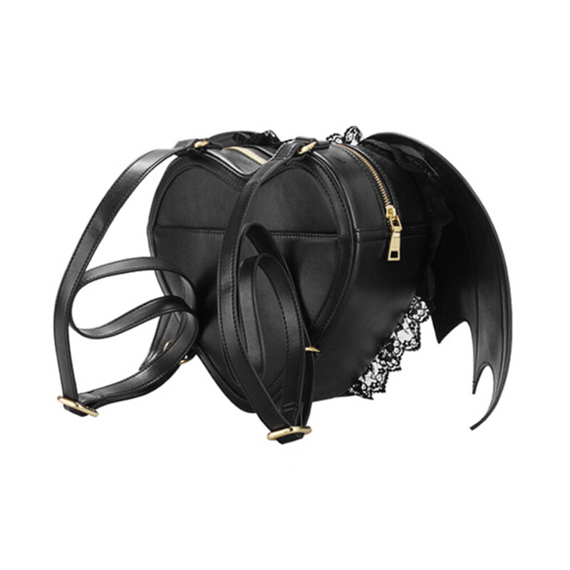 Γυναικείο σακίδιο πλάτης Bat Wing Σακίδιο πλάτης Punk Stylish Νέα σχολική τσάντα για κορίτσια Τσάντα νυχτερίδας φτερά αγγέλου Σακίδιο πλάτης Cute Little Devil Package