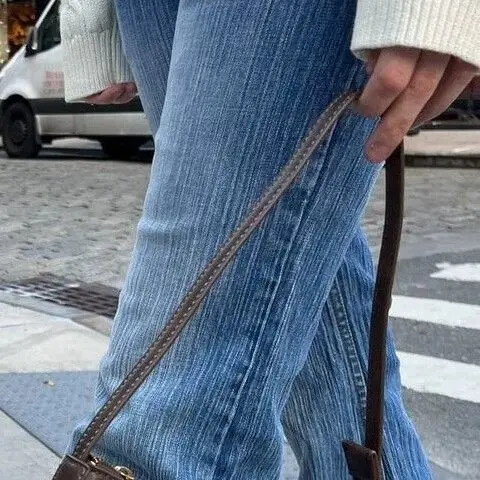 Miyagawa pruuni vööga baguette kott 2023, uus vintage ühe õlaga kaenlaaluste kott Tudengile mõeldud ilutüdrukute moekunstnikukott