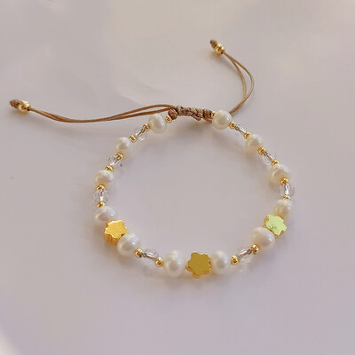 KKBEAD käevõrude komplekt mageveepärliga 18 K veekindel kullatud helmestega käevõru naistele Wintersweet südame sea nina ehted