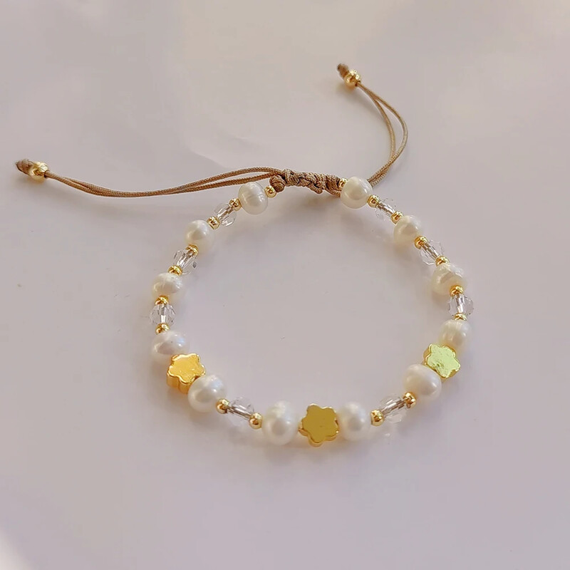 KKBEAD käevõrude komplekt mageveepärliga 18 K veekindel kullatud helmestega käevõru naistele Wintersweet südame sea nina ehted