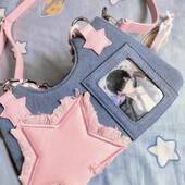 Inner Hot girl y2k kauboi itabag vabaaja mood paks kett ja tähed õlakott Pulga riidest kaenlaalused kotid