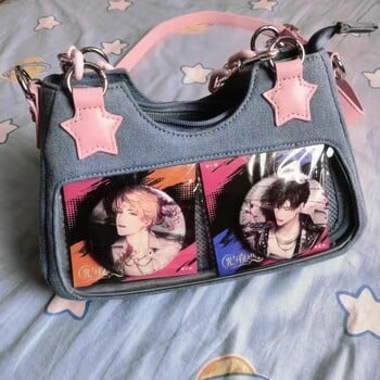 Inner Hot girl y2k cowboy itabag ежедневна модна чанта за рамо с дебела верига и звезди Чанти за рамо Stick плат чанти под мишниците