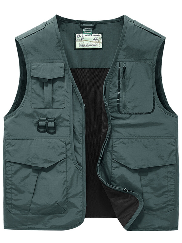 Vest Meeste Mitme taskuga vest Taktikalised jakid Mootorratturi meeste mantel Suvine varrukateta jakk Töömantlid Jahivestid Mees