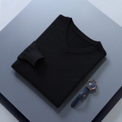 Meeste džemprid, pika varrukaga džemprid, ühevärvilised standardriided, meeste villased kuduvad džemprid