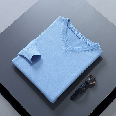 Meeste džemprid, pika varrukaga džemprid, ühevärvilised standardriided, meeste villased kuduvad džemprid