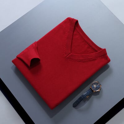 Meeste džemprid, pika varrukaga džemprid, ühevärvilised standardriided, meeste villased kuduvad džemprid