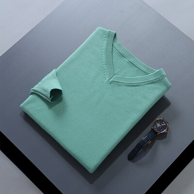 Meeste džemprid, pika varrukaga džemprid, ühevärvilised standardriided, meeste villased kuduvad džemprid