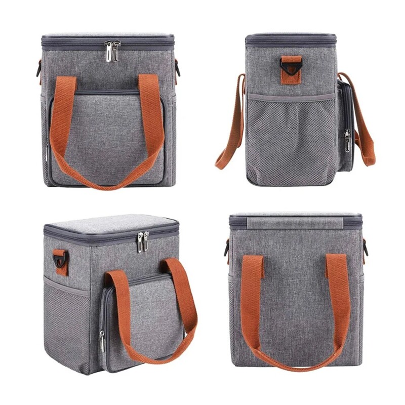 Geantă de picnic de 8L, conservare a căldurii, cutie de prânz frigorifică, geantă frigorifică pentru camping, grătar, școală de familie, muncă în aer liber, camping, călătorie