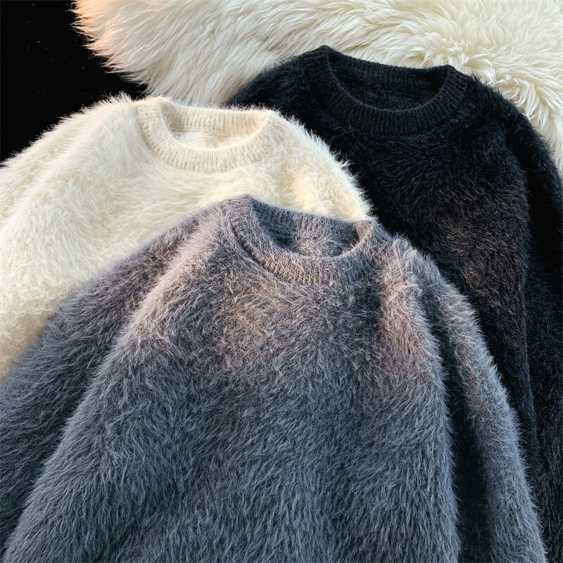 2024. aasta tippklassi puhtast naaritsast kašmiirist meeste kampsun O-kaelusega pullover, silmkoeline kampsun, talv uus mood pikkade varrukatega kudum E64