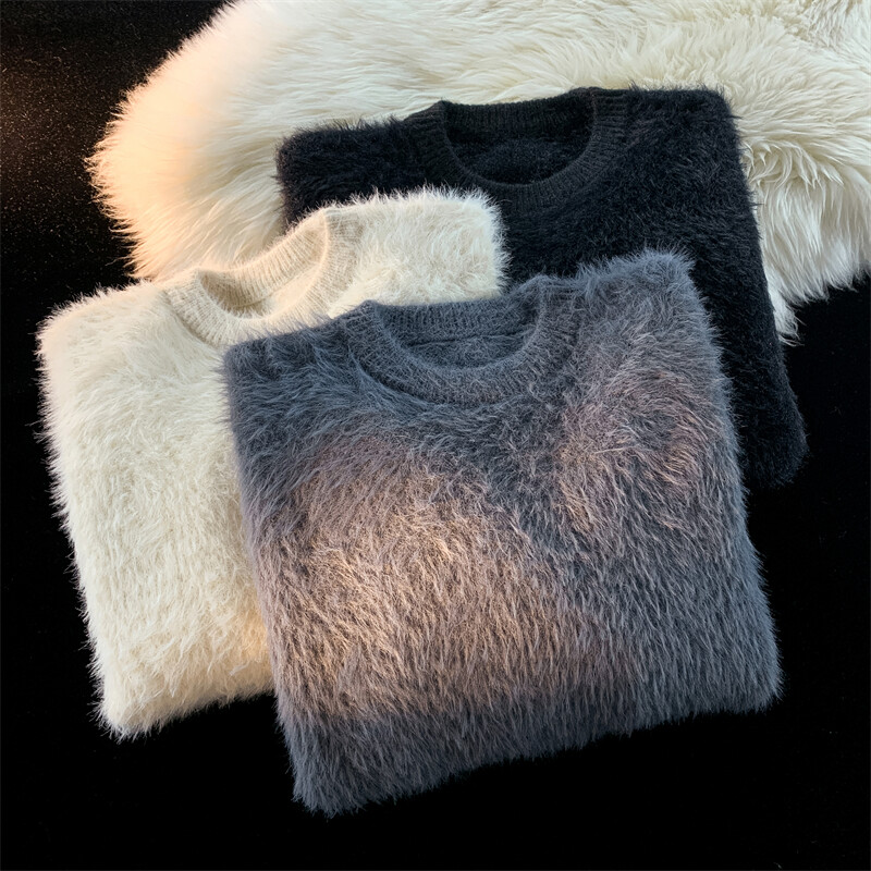 2024. aasta tippklassi puhtast naaritsast kašmiirist meeste kampsun O-kaelusega pullover, silmkoeline kampsun, talv uus mood pikkade varrukatega kudum E64