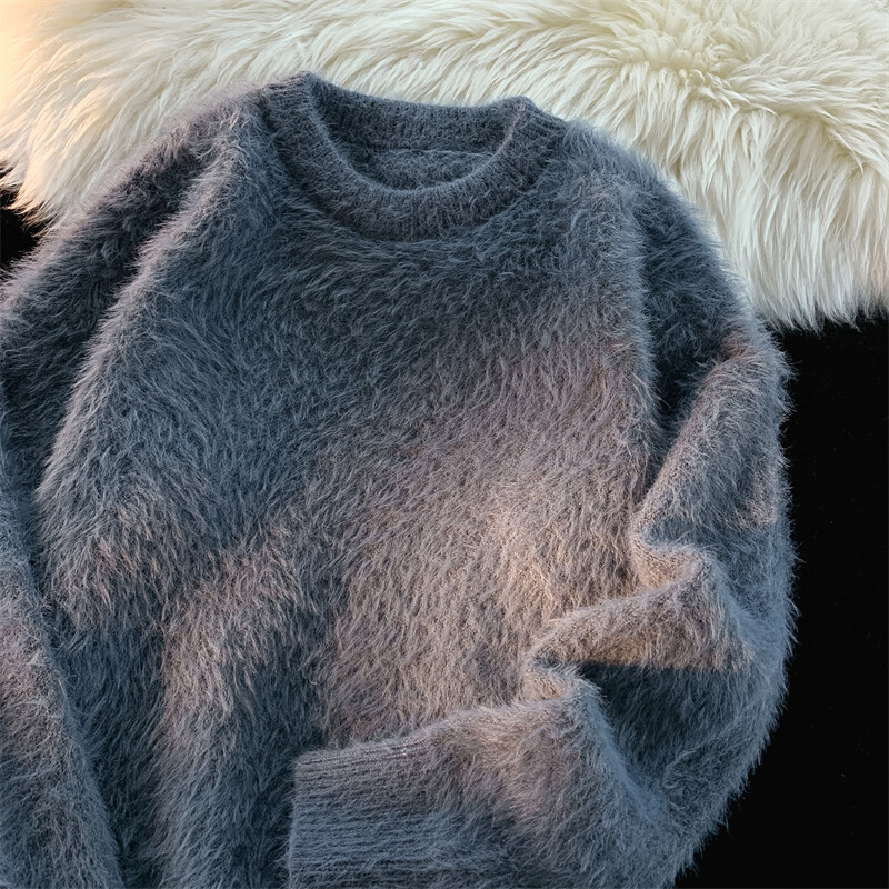 2024. aasta tippklassi puhtast naaritsast kašmiirist meeste kampsun O-kaelusega pullover, silmkoeline kampsun, talv uus mood pikkade varrukatega kudum E64