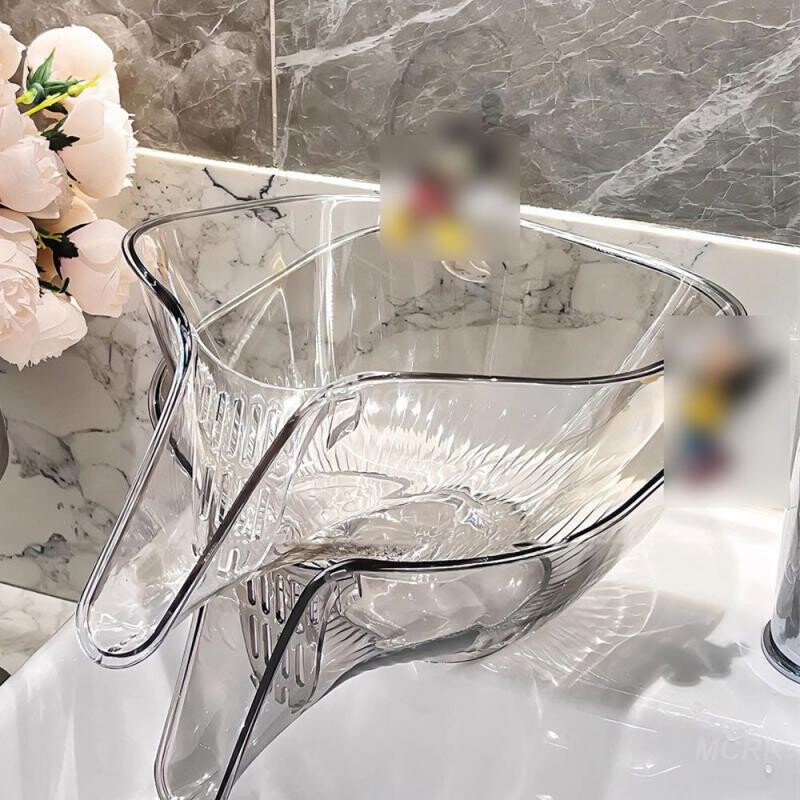 Артефакт за измиване на ориз Лесен за използване Съхранение на плодове Кухня Измиване Кошница за ориз Пластмасов отвор за източване на фина вода Леген за измиване на плодове