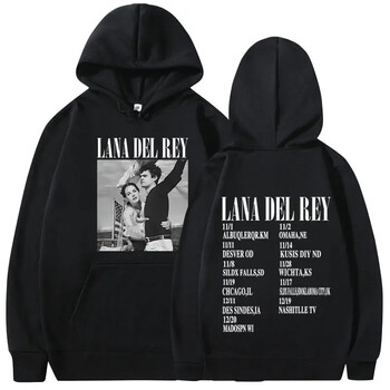 Lana Del Rey Hoodie Музикален албум Дамски мъжки моден памучен суитшърт с принт Извънгабаритни пуловери с качулка Дамско зимно горно облекло