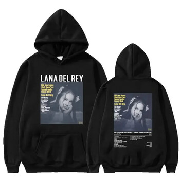 Lana Del Rey Hoodie Музикален албум Дамски мъжки моден памучен суитшърт с принт Извънгабаритни пуловери с качулка Дамско зимно горно облекло