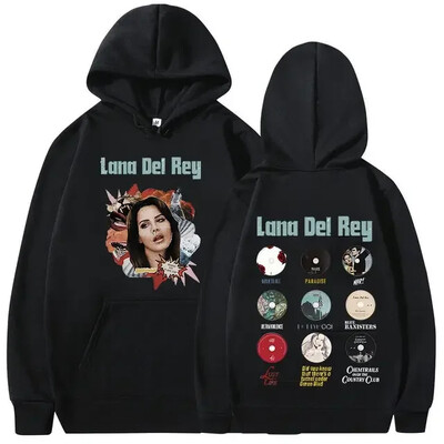 Lana Del Rey kapuutsiga muusikaalbum Naised Mehed Mood Puuvillane dressipluus Suuremõõdulised Pullover Hoodid Naiste talvetopsid