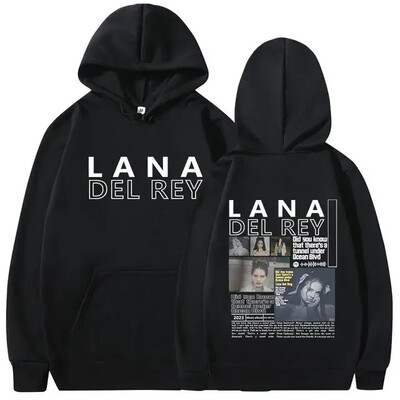 Lana Del Rey kapuutsiga muusikaalbum Naised Mehed Mood Puuvillane dressipluus Suuremõõdulised Pullover Hoodid Naiste talvetopsid