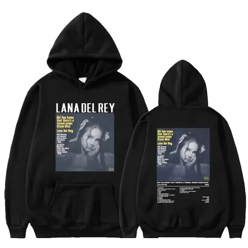 Lana Del Rey kapuutsiga muusikaalbum Naised Mehed Mood Puuvillane dressipluus Suuremõõdulised Pullover Hoodid Naiste talvetopsid