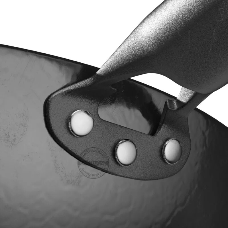 32cm Iron Wok Παραδοσιακό Υψηλής Ποιότητας Carbon Steel Wok Αντικολλητικό τηγάνι Woks με ξύλινο καπάκι Μαγειρικά σκεύη κουζίνας για όλες τις εστίες