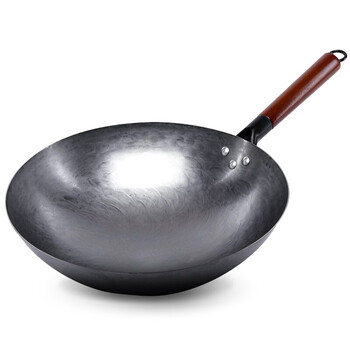 Iron Wok, 30-36cm σφυρηλάτηση χειρός Iron Woks Προετοιμασμένη κατσαρόλα κουζίνας Κινέζικη χωρίς επίστρωση Αντικολλητικό τηγάνι για κουζίνα υγραερίου