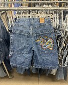 JNCO Hiina Loong Hip Hopi teksapüksid 2000. aastate stiilis suvised kottis teksad gooti Jorts Y2k retrosinine meeste laia jalaga jõusaalipüksid
