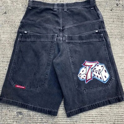 JNCO Hiina Loong Hip Hopi teksapüksid 2000. aastate stiilis suvised kottis teksad gooti Jorts Y2k retrosinine meeste laia jalaga jõusaalipüksid