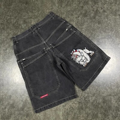 JNCO Hiina Loong Hip Hopi teksapüksid 2000. aastate stiilis suvised kottis teksad gooti Jorts Y2k retrosinine meeste laia jalaga jõusaalipüksid