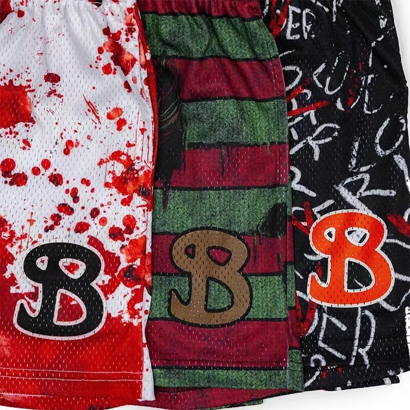 BUCKETSQUAD Pantaloni scurți de baschet pentru bărbați de vară Pantaloni de sport din plasă pentru bărbați Pantaloni de fitness largi Pantaloni scurți de sport în aer liber