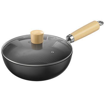 Χειροποίητη σιδερένια κατσαρόλα Τηγάνι Wok Pan Χωρίς επίστρωση Εστία αερίου Επαγωγική κουζίνα Αντικολλητικό Σετ μαγειρικής κατσαρόλας Wok από σίδερο