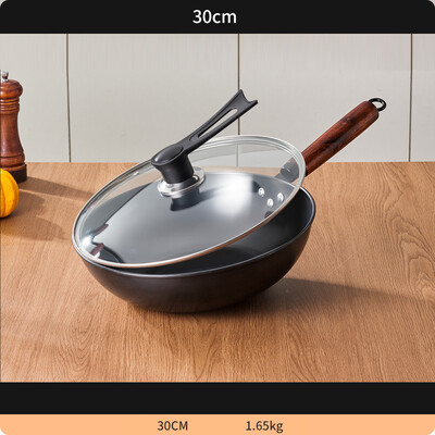 GIANXI 30CM кухненски домакински тенджери за пържене с дървена дръжка тенджера тиган и добре незалепващи съдове за готвене за кухня