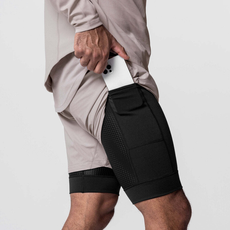 Ανδρικά σορτς γυμναστικής για προπόνηση 2 σε 1 διπλό κατάστρωμα αναπνεύσιμο Jogger Gym Bodybuilding Μπάσκετ Σορτς γρήγορου στεγνώματος τρεξίματος Μεγάλη τσέπη