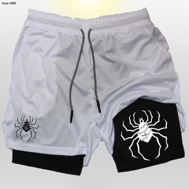 Anime Berserk Running Shorts Ανδρική προπόνηση γυμναστικής 2 σε 1 Αθλητικό σορτς Γρήγορη προπόνηση για στεγνό τζόκινγκ σε διπλό κατάστρωμα καλοκαίρι