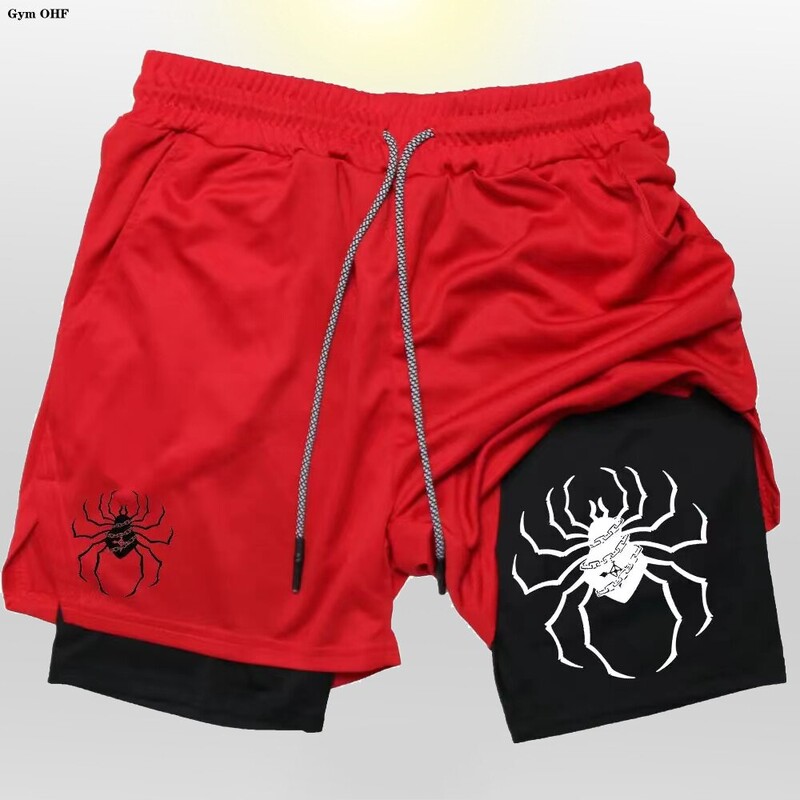 Anime Berserk Running Shorts Ανδρική προπόνηση γυμναστικής 2 σε 1 Αθλητικό σορτς Γρήγορη προπόνηση για στεγνό τζόκινγκ σε διπλό κατάστρωμα καλοκαίρι