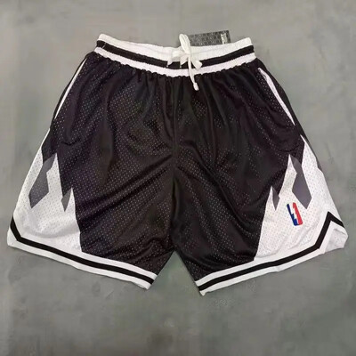 Ρετρό σορτς δρόμου κεντημένο διπλό σπορ σπορ μεγάλου μεγέθους άνετο ανδρικό παντελόνι μπάσκετ τεσσάρων τετάρτων
