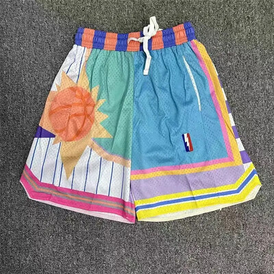 Ρετρό σορτς δρόμου κεντημένο διπλό σπορ σπορ μεγάλου μεγέθους άνετο ανδρικό παντελόνι μπάσκετ τεσσάρων τετάρτων